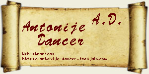 Antonije Dancer vizit kartica